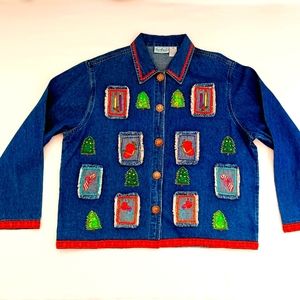 CHRISTMAS VINTAGE DENIM  JACKET, XL
